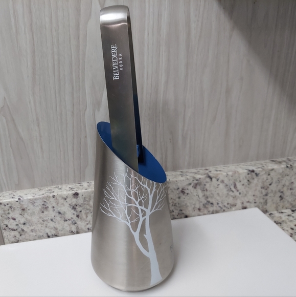 BELVEDERE Vodka Holder-Stainless Steel Ice Bucket & Tongs - Picture 2 of 5